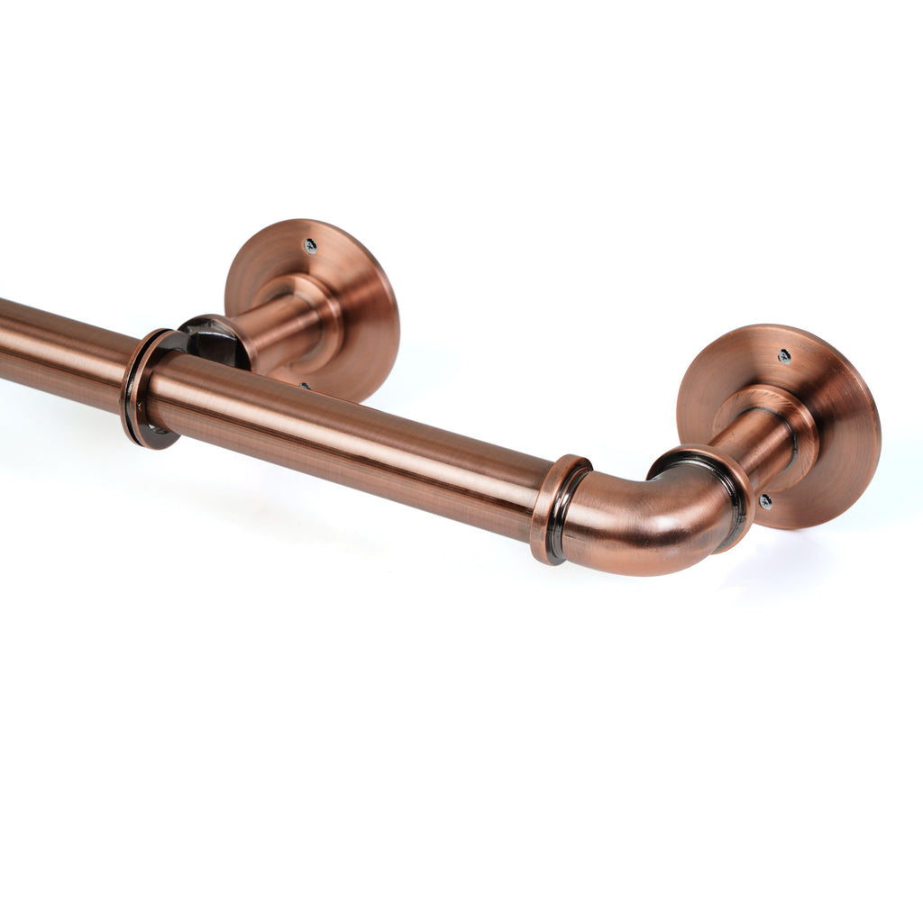 25mm Antique Copper Industrial Pipe Extendable Eyelet Metal Curtain Po