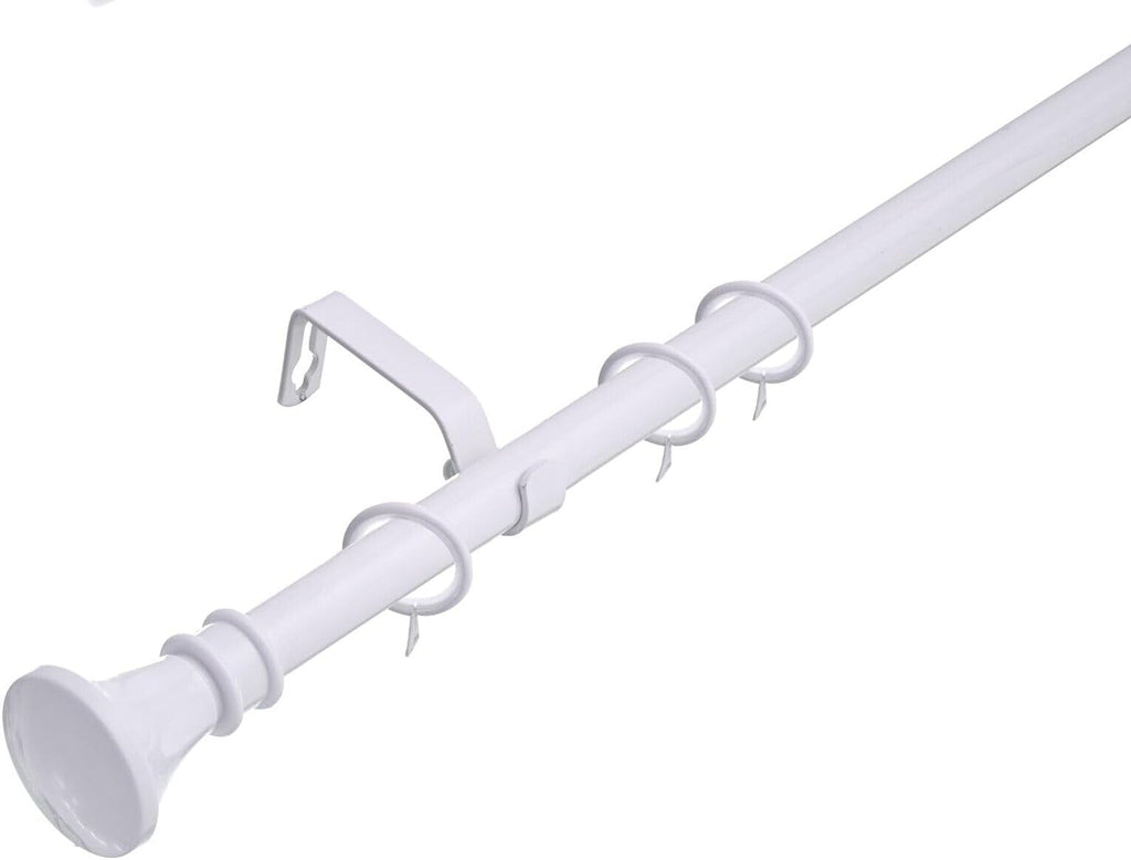 Metallic Rods Bell 19mm White Bell Finial Extendable Metal Curtain Pole Rods