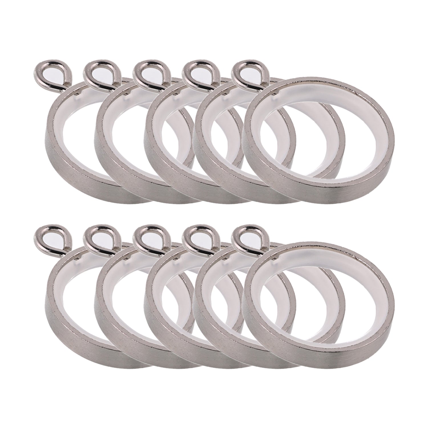 19 mm Curtain Rings Premium Quality Rings Metal with Inserts - Brushed
